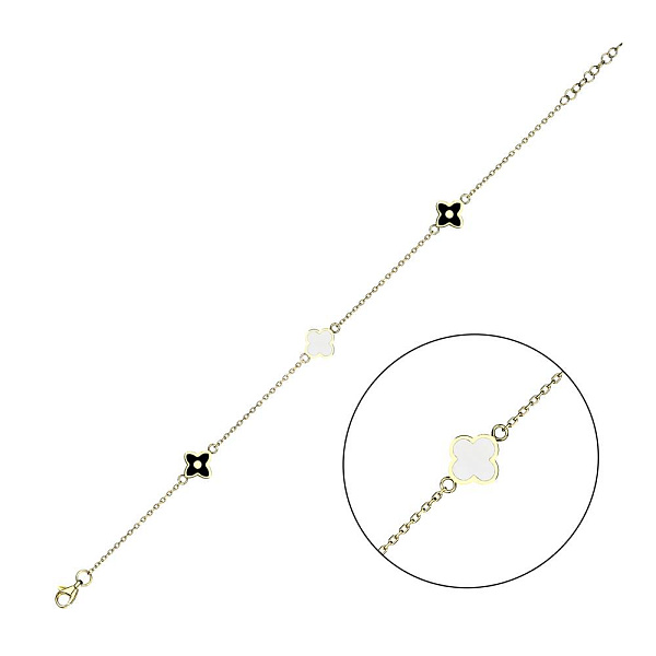 Браслет из желтого золота с эмалью (арт. 324098жебчн) – изображение 1