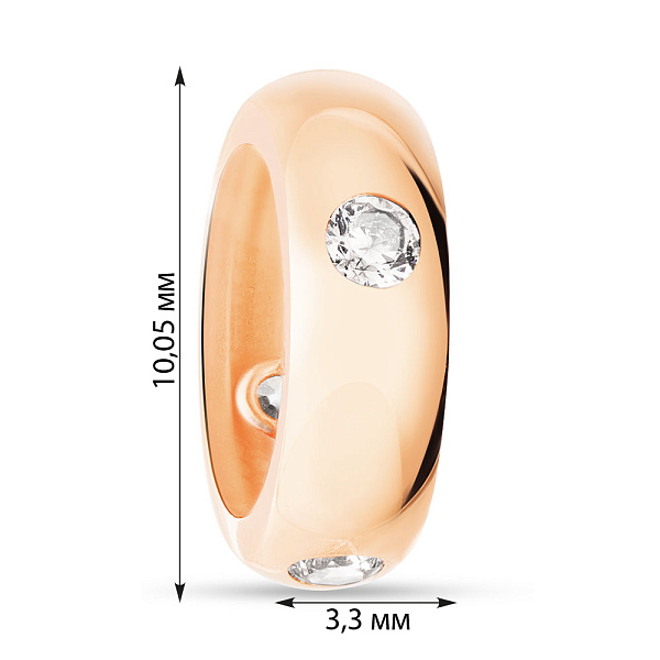 Подвеска-шарм из красного золота с фианитами (арт. 424124) – изображение 2