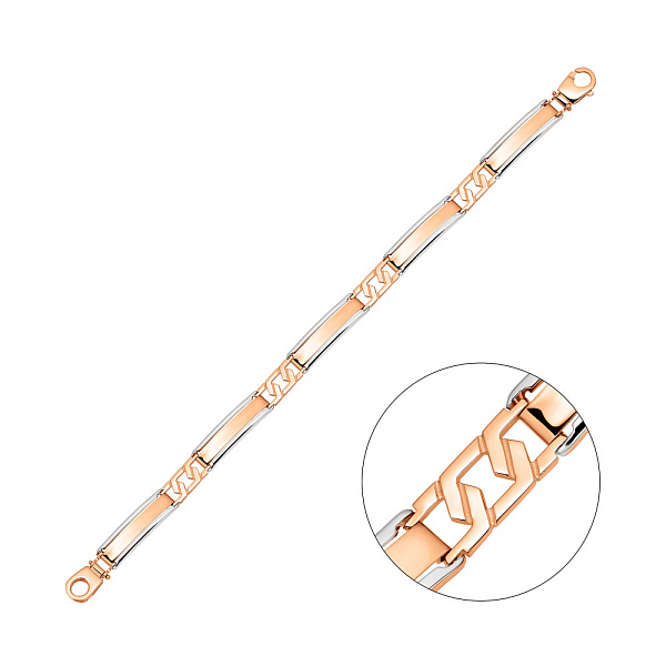 Браслет з червоного і білого золота (арт. 325617кб) – зображення 1