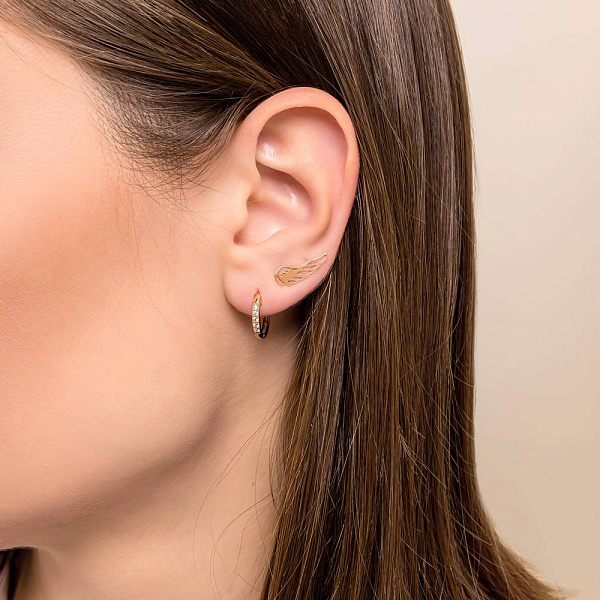 Золоті сережки-кільця з фіанітами (арт. 2108562101) – зображення 2