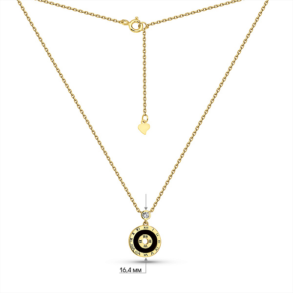 Серебряное колье с ониксом и фианитом (арт. 7507/2298жо) – изображение 3