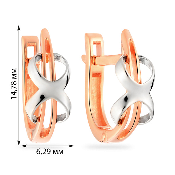 Золоті сережки «Нескінченність» (арт. 116000) – зображення 2