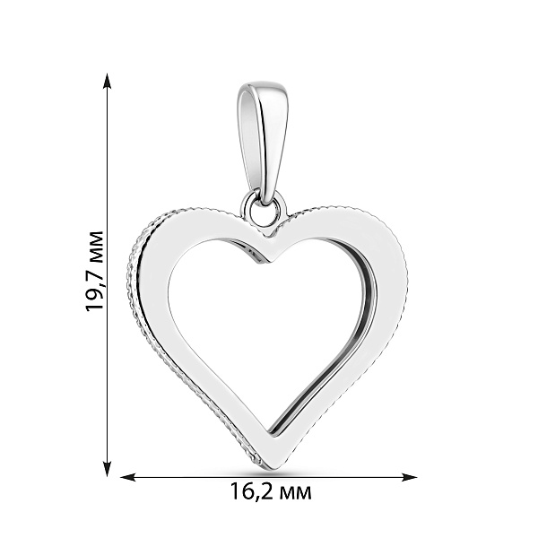 Подвес из белого золота Сердечко с фианитами (арт. 440445б) – изображение 4
