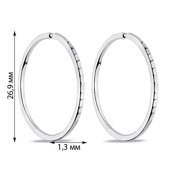 Серьги-кольца из серебра с алмазной гранью (арт. 7502/1-5003.0.9) – изображение 2