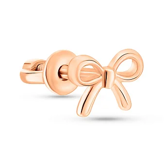 Золота сережка в одне вухо Бантики (арт. 1101034Я)