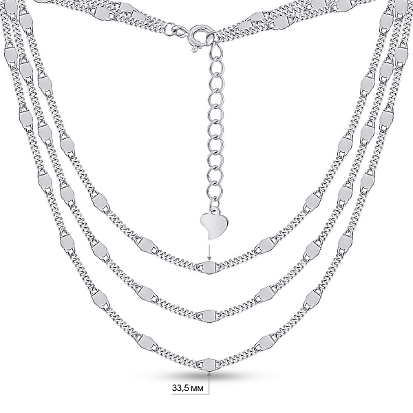 Серебряное многослойное колье (арт. 7507/2228) – изображение 2