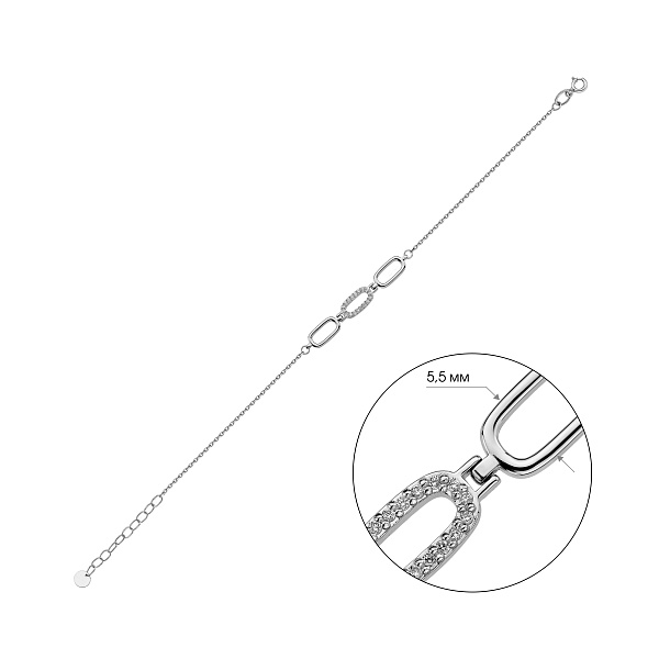 Браслет из белого золота с бриллиантами (арт. Б011568010б) – изображение 2