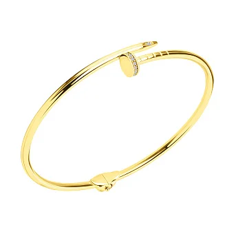 Браслет з жовтого золота «Цвях» з фіанітами (арт. 324145ж)