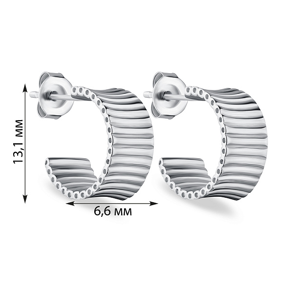 Серьги-пусеты из серебра без камней  (арт. 7518/6174) – изображение 2