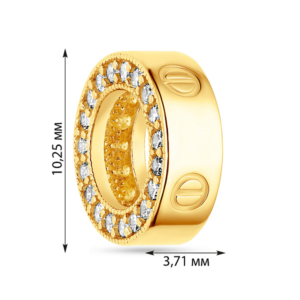 Шарм из желтого золота с фианитами (арт. 424387ж) – изображение 2