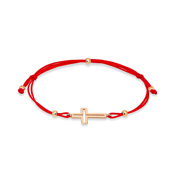Браслет з червоної шовкової нитки з хрестиком (арт. 322810) – зображення 1