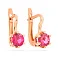Детские золотые серьги с розовыми фианитами (арт. 110449р) – изображение 1