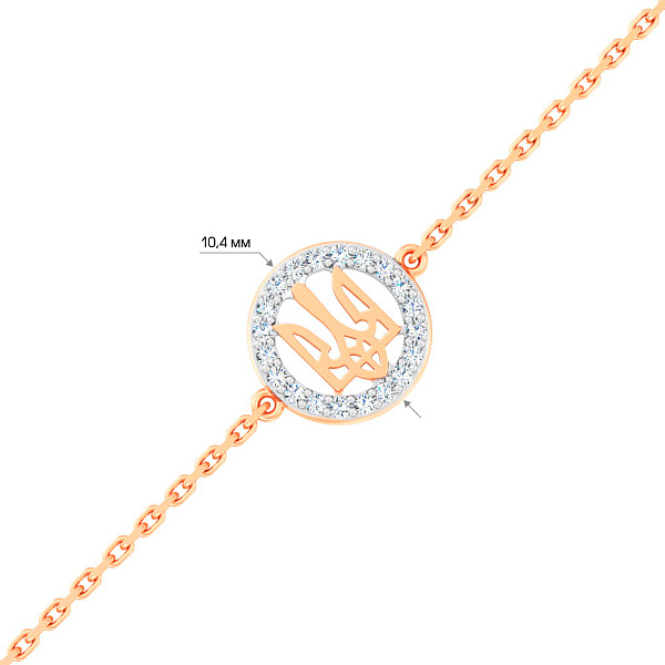 Золотой браслет Герб Украины-Трезубец (арт. 341272) – изображение 2