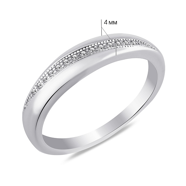 Серебряное кольцо с дорожкой из фианитов (арт. 7501/8006) – изображение 2