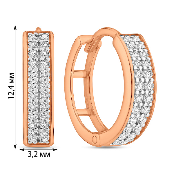 Золотые серьги конго с фианитами (арт. 110292) – изображение 5