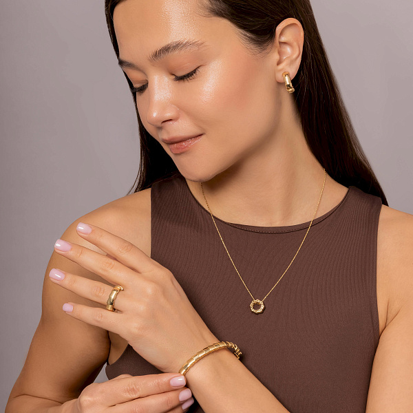 Сережки з жовтого золота без каміння (арт. 1091777жм) – зображення 3