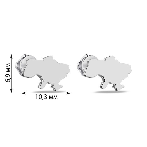 Серебряные серьги-пусеты "Украина" (арт. 7518/510сп) – изображение 2