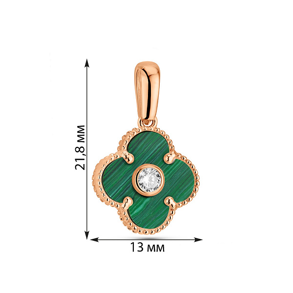 Кулон из красного золота с малахитом (арт. 424889/15млх) – изображение 8
