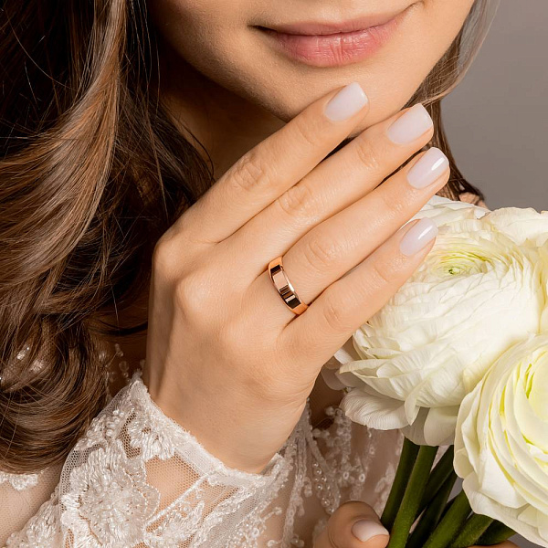 Обручка Комфорт Американка з червоного золота (арт. 239194) – зображення 2