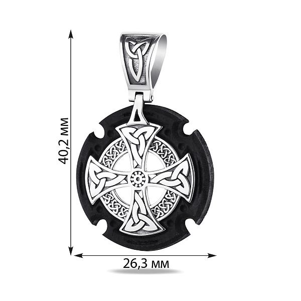 Серебряный подвес-оберег с деревяной вставкой (арт. 7903/1715) – изображение 2