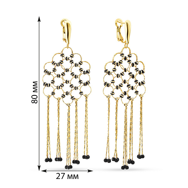 Золотые серьги с подвесками Francelli (арт. 106821жч) – изображение 3