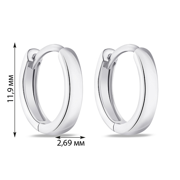 Серьги-кольца из серебра без камней (арт. 7502/3825/10) – изображение 2