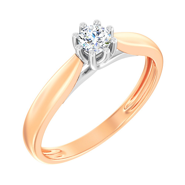 Помолвочное кольцо из золота с бриллиантом (арт. К011097015) – изображение 1
