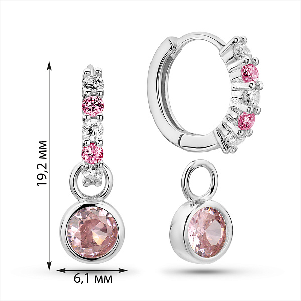 Серебряные серьги с фианитами (арт. 7502/2185994цр) – изображение 2