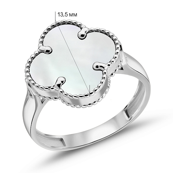 Кольцо из белого золота с перламутром (арт. 154873/15бп) – изображение 2