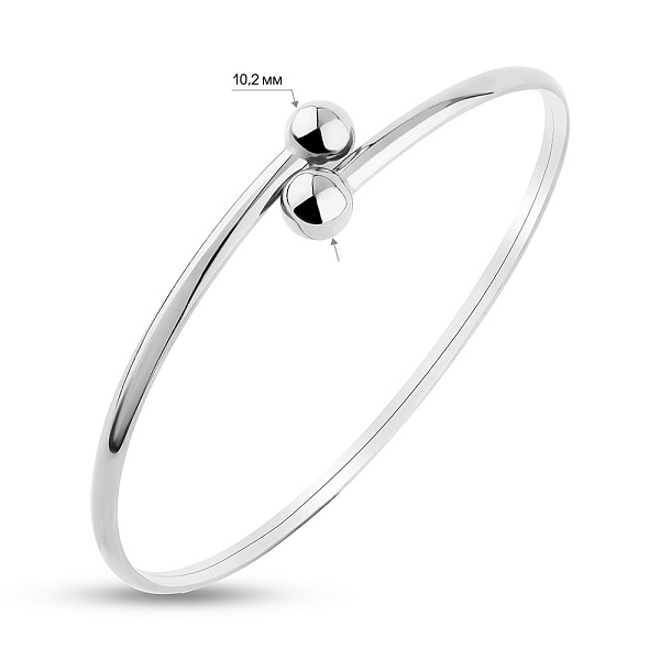 Жесткий браслет из белого золота (арт. 326534б) – изображение 3