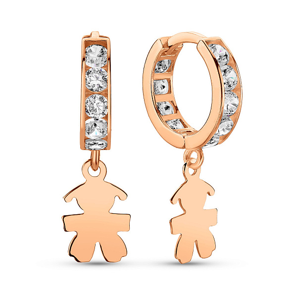 Детские серьги-кольца из красного золота (арт. 109378/10) – изображение 1