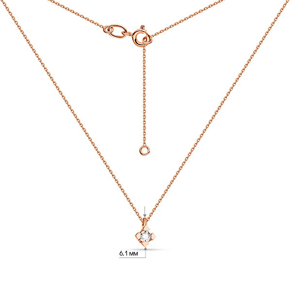 Золоте кольє з діамантом (арт. Ц011288010) – зображення 3