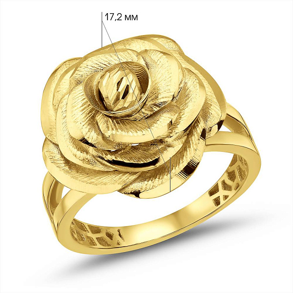 Кольцо Роза из желтого золота (арт. 156685ж) – изображение 4