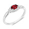 Серебряное кольцо с гранатом и фианитами (арт. 7501/8930Г)