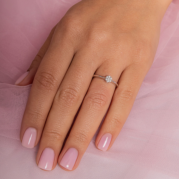 Золота каблучка з діамантами (арт. К341032010б) – зображення 3