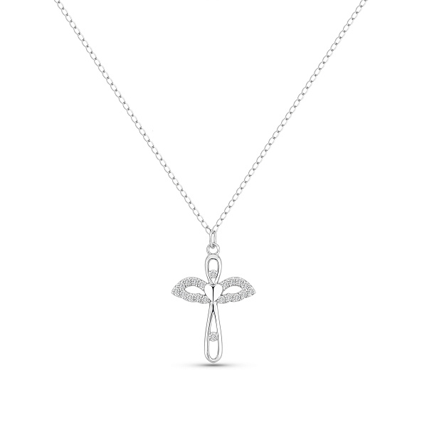 Срібне кольє Янгол з фіанітами (арт. 7507/2431) – зображення 1