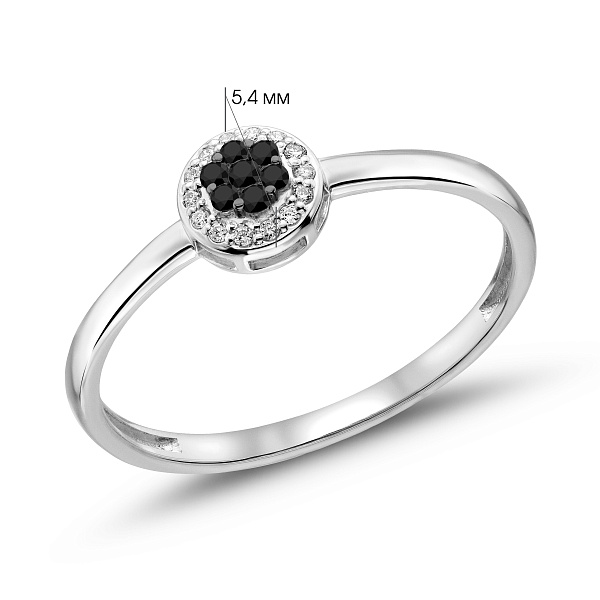 Кольцо из белого золота с бриллиантами (арт. К011233010бч) – изображение 4