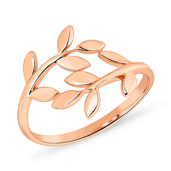 Золотое кольцо "Веточка" без камней (арт. 155287)