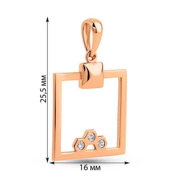 Кулон из красного золота с фианитами (арт. 424711) – изображение 4