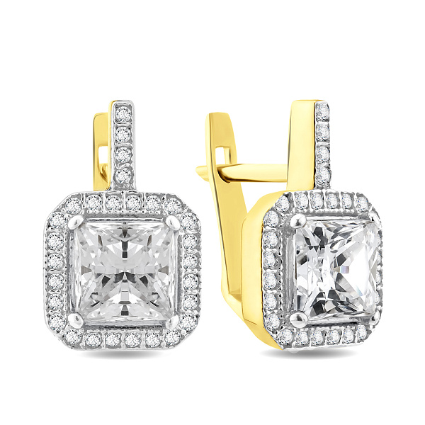 Золоті сережки з фіанітами (арт. 103001ж) – зображення 1