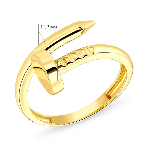Кольцо из желтого золота «Гвоздь» без камней (арт. 155321ж) – изображение 2