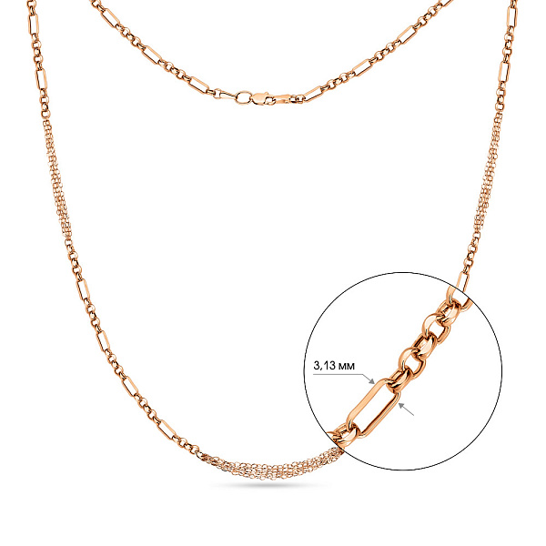 Колье золотое без камней "Звенья" (арт. 352105) – изображение 2