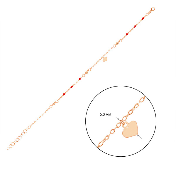 Браслет из красного золота с эмалью (арт. 324885аекП1) – изображение 2