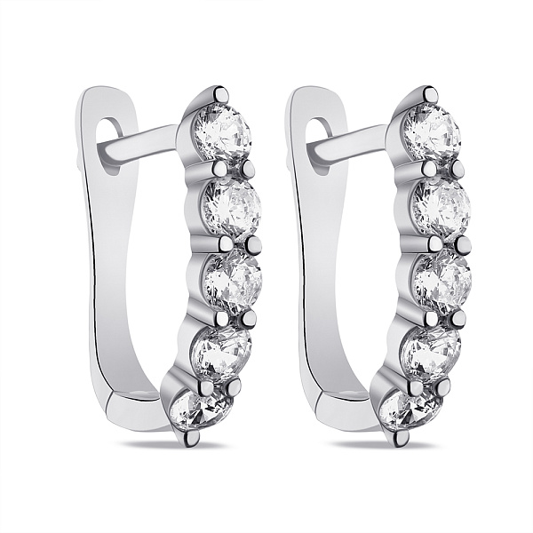 Серебряные серьги с фианитами (арт. 7502/3689) – изображение 1