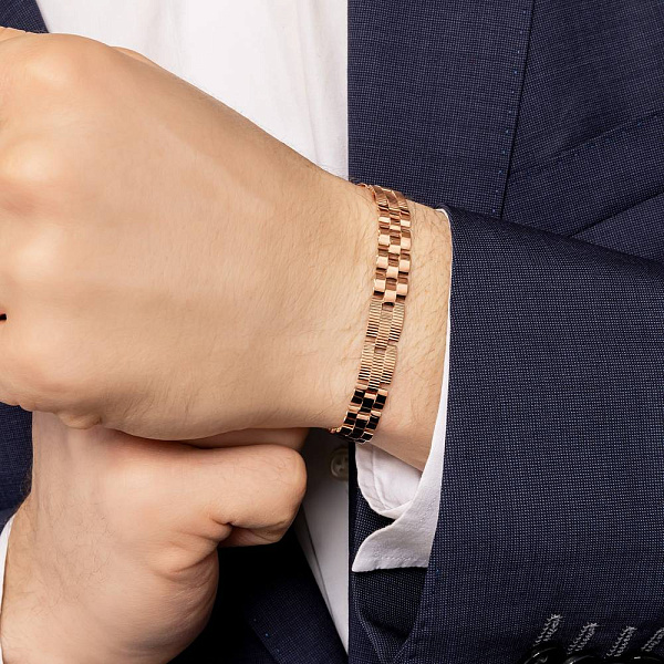 Золотой браслет с алмазной насечкой (арт. 3261208) – изображение 2