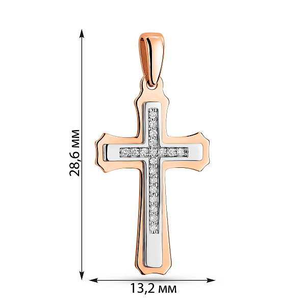 Золотой крестик с бриллиантами (арт. П011800010кб) – изображение 2