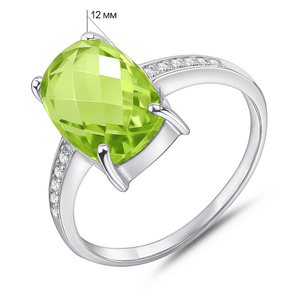 Массивное серебряное кольцо с хризолитом (арт. 7501/2157403Хрз) – изображение 2