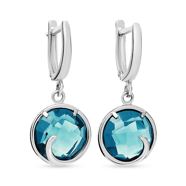 Серьги из белого золота с кварцем (арт. 110378ПбсГ) – изображение 1