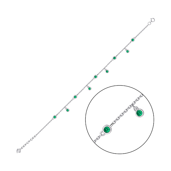 Серебряный браслет с альпинитами (арт. 7509/3131аз) – изображение 1