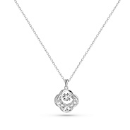 Серебряное колье Клевер с фианитами (арт. 7507/2273)